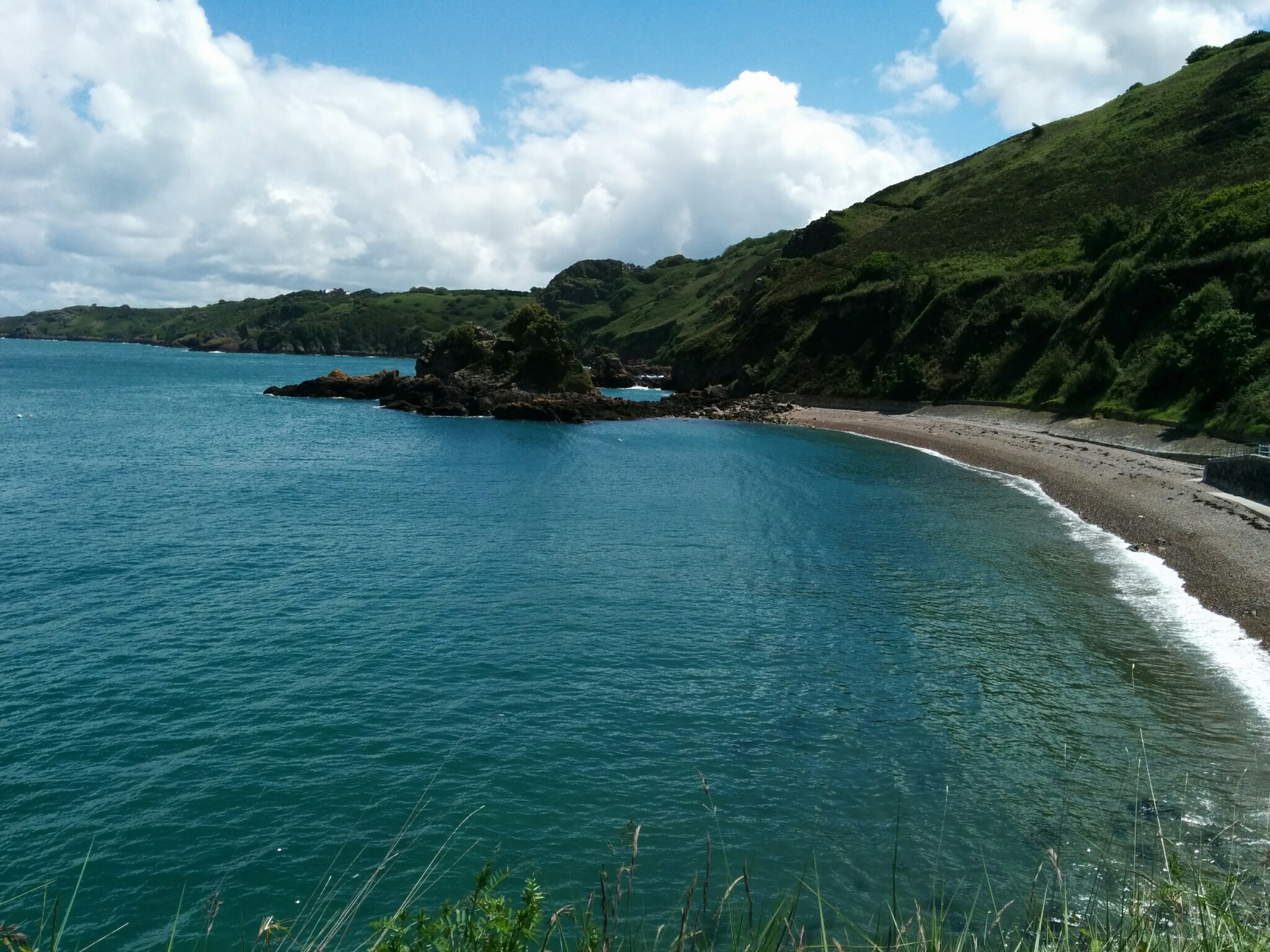 Bouley Bay, north Jersey.﻿ My new phone takes considerably better pictures than my old one. :)
