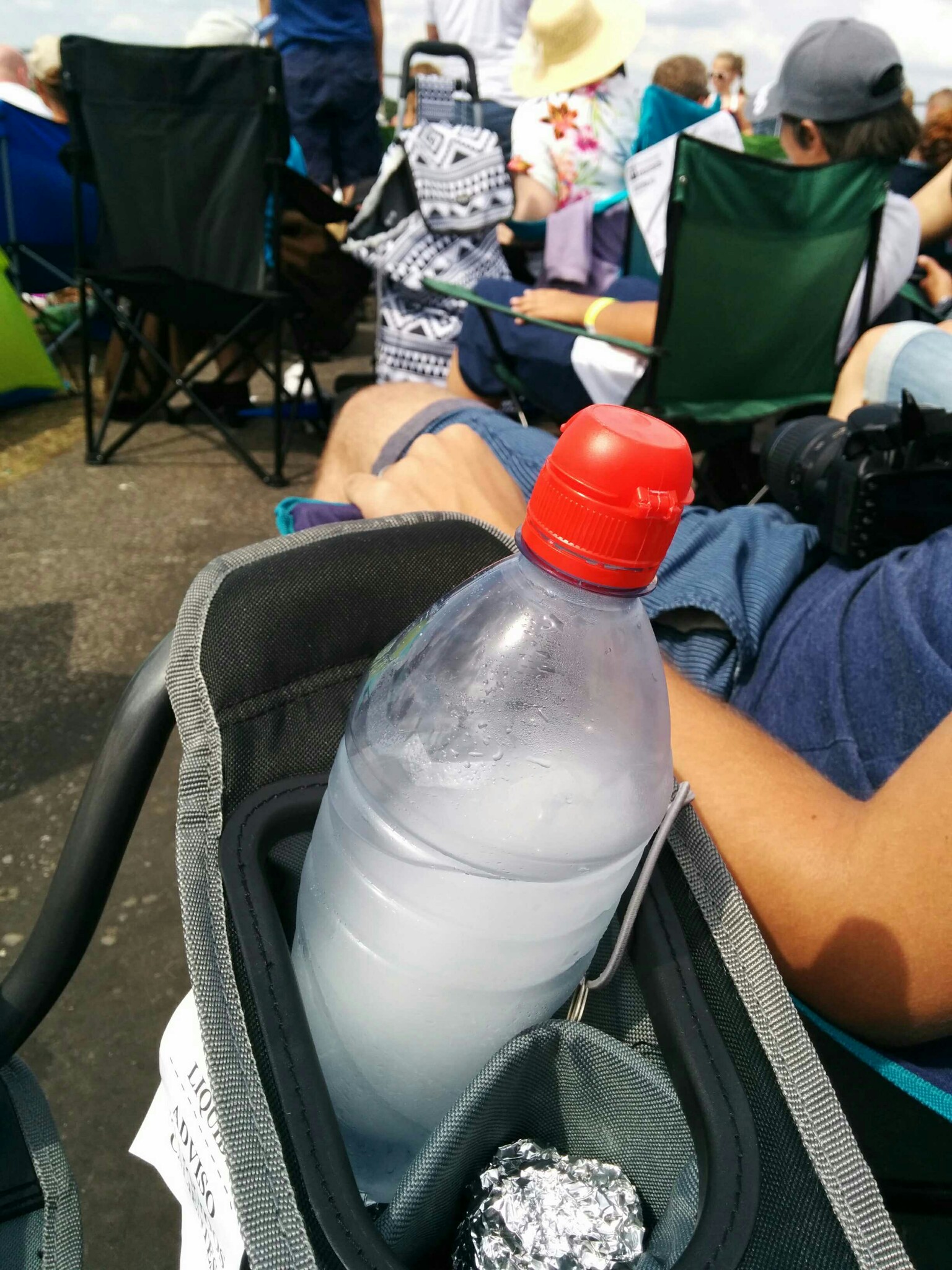 Sitting in the sun for several hours. Full marks to Tina for thinking of frozen water bottles.