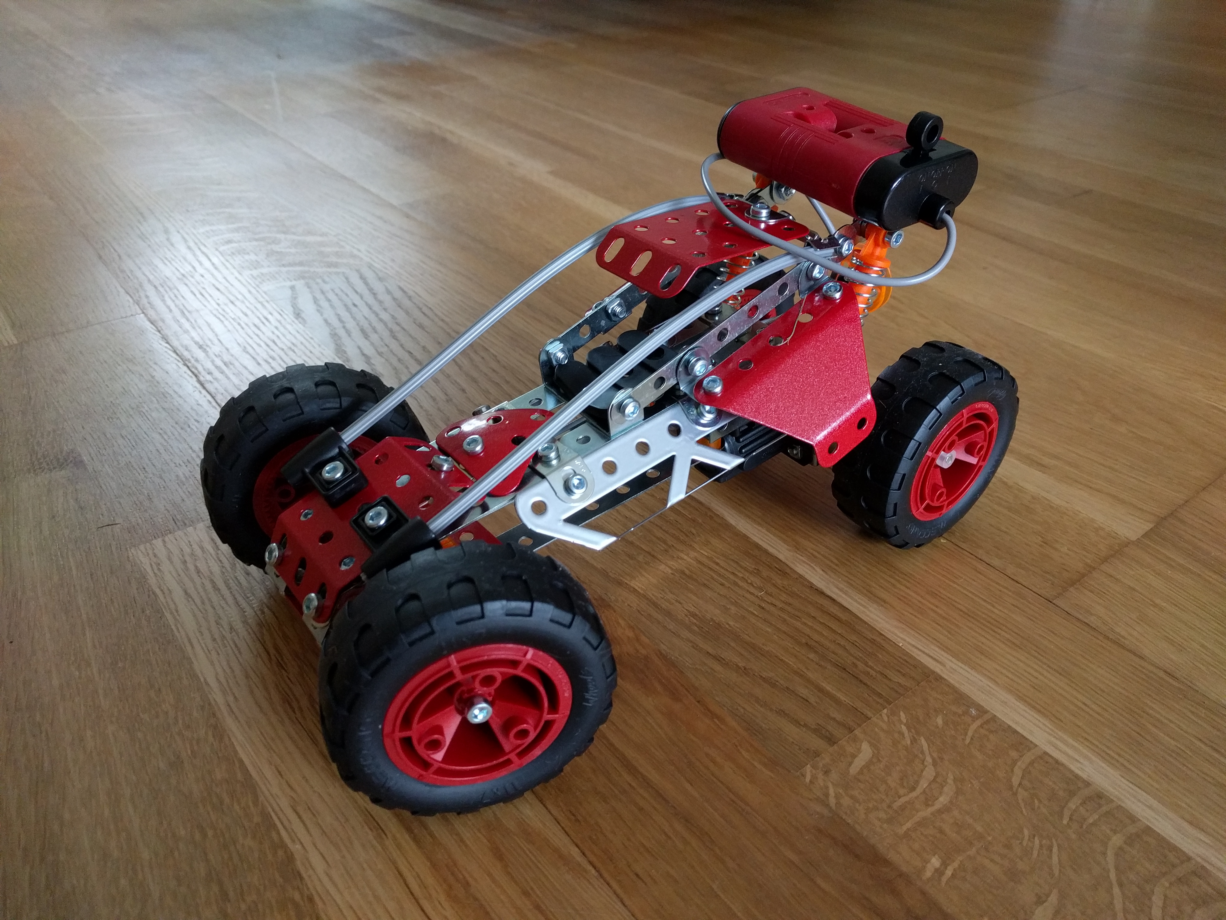 A few days off sick gave me the chance to build the Mecanno electric buggy Tina bought me for Christmas. I feel the need to lash it up to an Arduino. :)